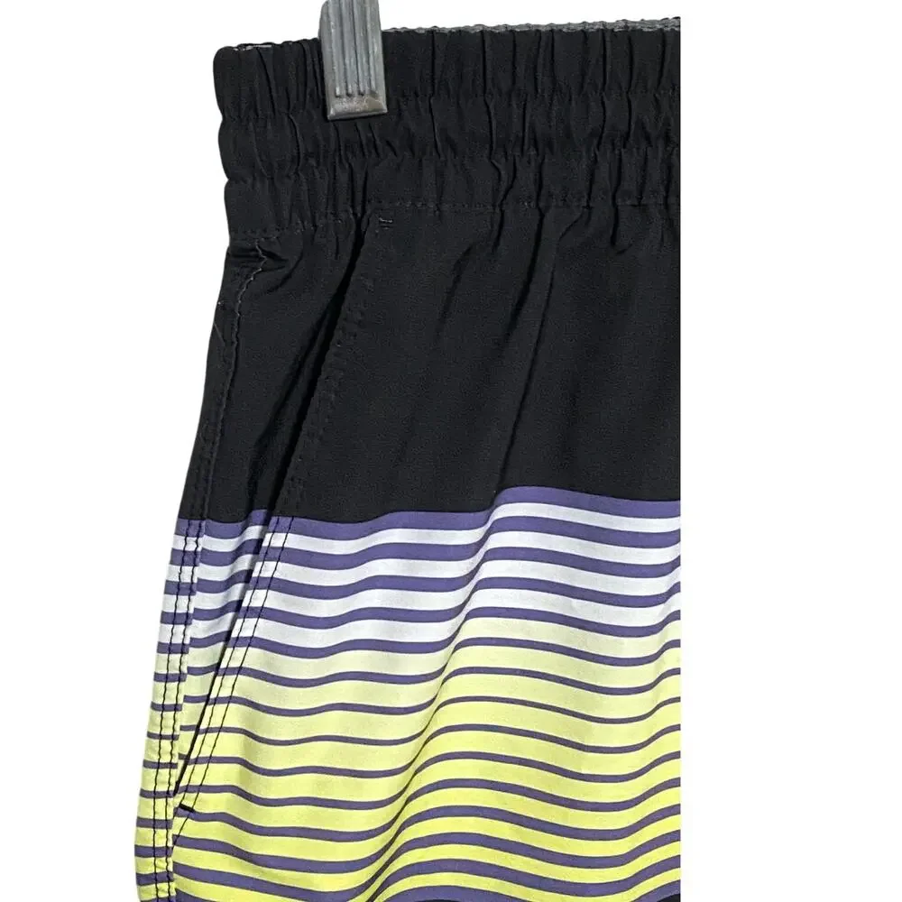 Hurley Logo Lobos Volley Black Swim Shorts Mens M Beach Summer Vacation Surf Y2K